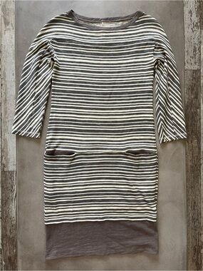 Rag & Bone Knit Peruvian Cotton Striped Jersey Shirt Dress XS